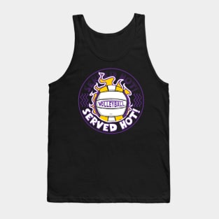 Volleyball Served Hot Purple Yellow Vball Tank Top